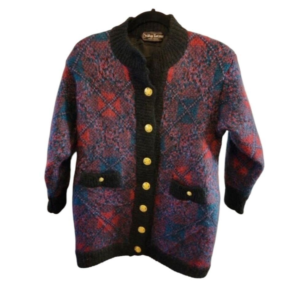 YOKU TATSU SWEATER CARDIGAN MULTI COLORED SIZE LARGE TRUE TO SIZE 90s